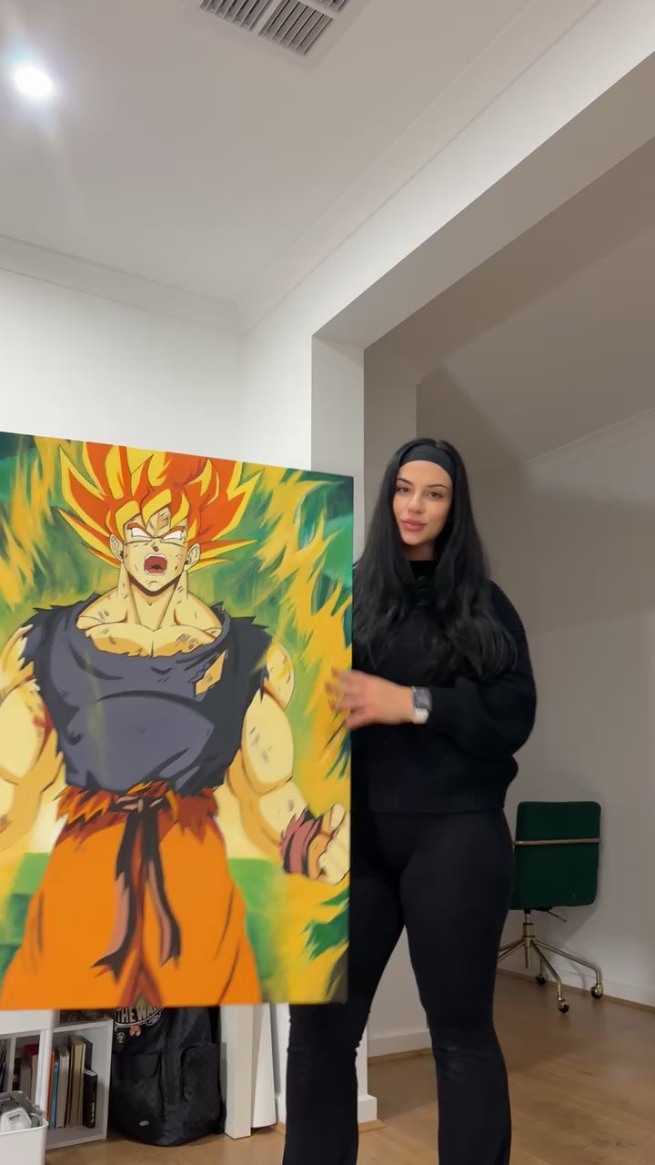 Goku turns super saiyan